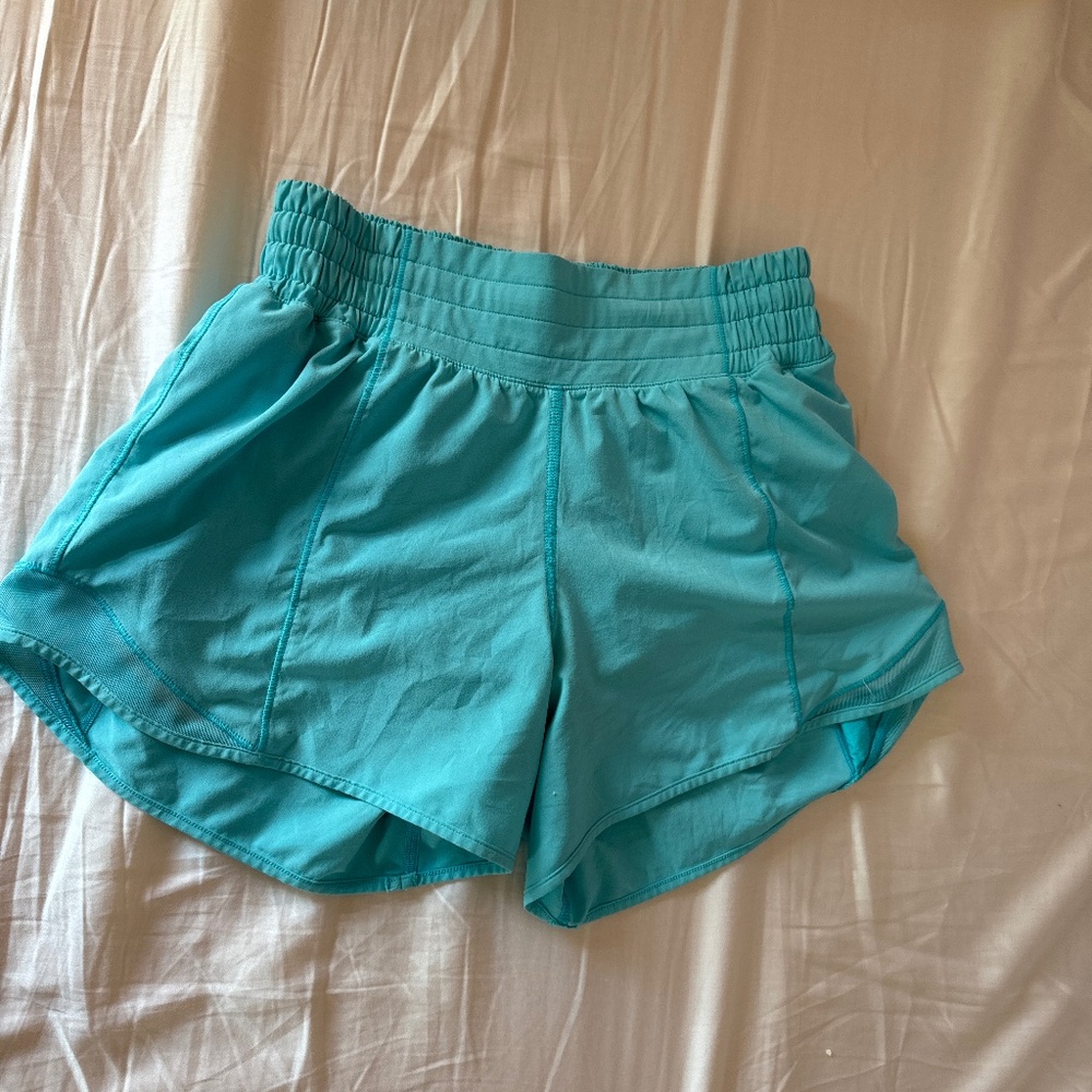 Lululemon Hotty Hot Shorts 4” High Rised Cyan Blue - image 1